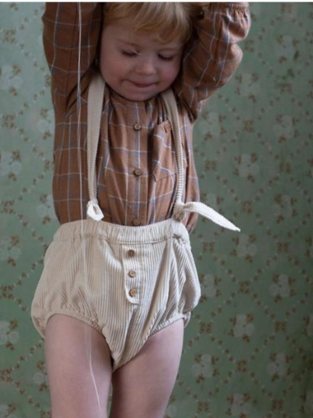 Popelin Organic Cotton Overalls Corduroy Shorts Culotte Placket Removable Straps